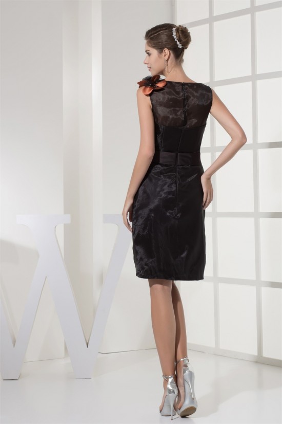 Satin Organza Sheath/Column Short/Mini Prom/Formal Evening Dresses 02021125