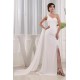 Brush Sweep Train One-Shoulder A-Line Long White Prom/Formal Evening Dresses 02020115 Brush Sweep Train One-Shoulder A-Line Long White Prom/Formal Evening Dresses 02020115