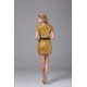 Sheath/Column Short/Mini Scoop Short Silk like Satin Sequined Fabric Sequins Dresses 02021150
