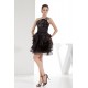 Short/Mini Beading Lace Tulle Fine Netting Little Black Dresses 02021159