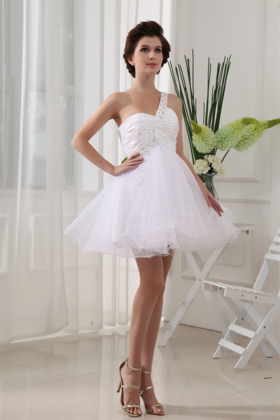 Short/Mini Beading Short White Cocktail Party Evening Dresses 02021161