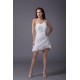 Short/Mini Ruffles Satin Chiffon One-Shoulder Little White Dresses 02021175