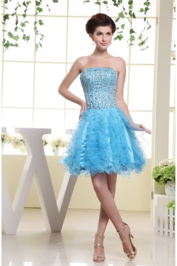 Strapless Beading A-Line Short/Mini Sleeveless Prom/Formal Evening Dresses 02021244