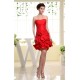 Taffeta A-Line Short/Mini Handmade Flowers Prom/Formal Evening Dresses 02021267