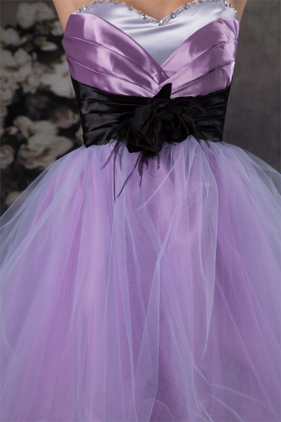 A-Line Sleeveless Handmade Flowers Organza Prom/Formal Evening Dresses 02021280