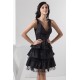 A-Line Sleeveless V-Neck Taffeta Lace Knee-Length Prom/Formal Evening Dresses 02021282
