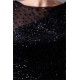 Amazing Long Sleeves Fine Netting Beading Bateau Little Black Dresses 02021283