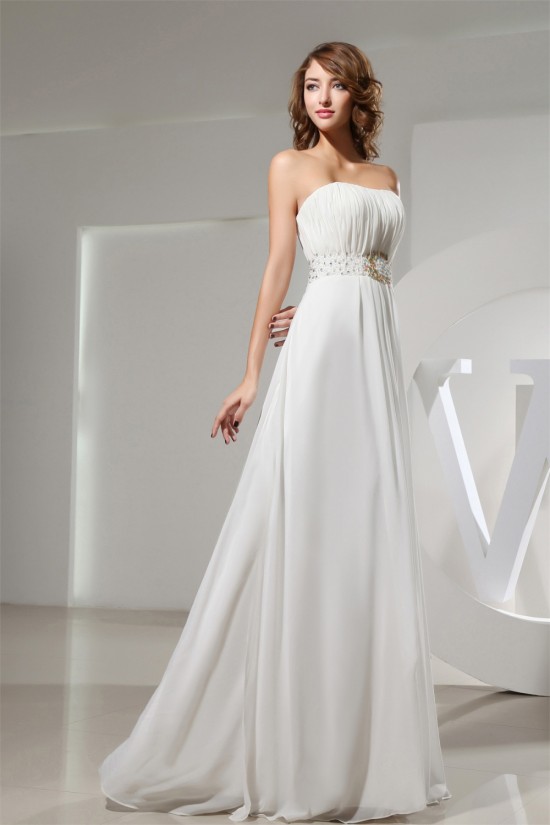 A-Line Strapless Chiffon Beaded Long Prom/Formal Evening Bridesmaid Dresses 02020138 A-Line Strapless Chiffon Beaded Long Prom/Formal Evening Bridesmaid Dresses 02020138