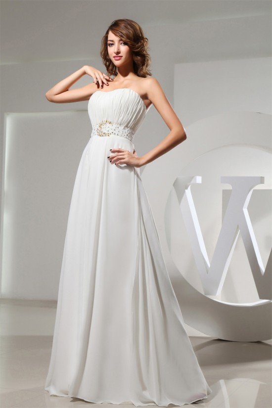 A-Line Strapless Chiffon Beaded Long Prom/Formal Evening Bridesmaid Dresses 02020138 A-Line Strapless Chiffon Beaded Long Prom/Formal Evening Bridesmaid Dresses 02020138