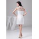 Short/Mini High-Neck Sheath/Column Organza Silk like Satin Little White Dresses 02021381 Short/Mini High-Neck Sheath/Column Organza Silk like Satin Little White Dresses 02021381