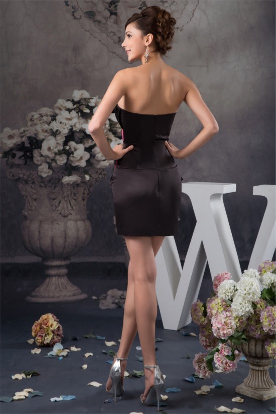 Short/Mini Strapless Sleeveless Handmade Flowers Prom/Formal Evening Dresses 02021396