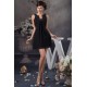 Sleeveless Short/Mini Beading A-Line Chiffon Silk like Satin Little Black Dresses 02021419