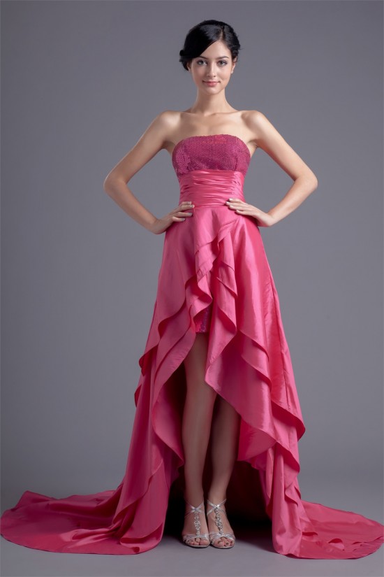 Asymmetrical A-Line Sleeveless Tiered Strapless Prom/Formal Homecoming Evening Dresses 02021446 Asymmetrical A-Line Sleeveless Tiered Strapless Prom/Formal Homecoming Evening Dresses 02021446