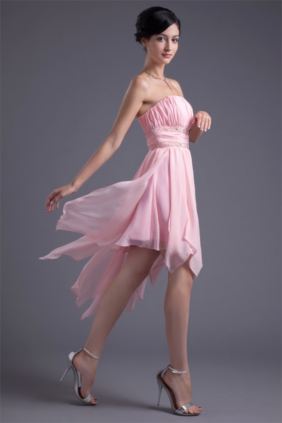 Asymmetrical Sleeveless Chiffon Silk like Satin Prom/Formal Homecoming Evening Dresses 02021449