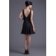 Bateau Beading Short/Mini Sleeveless Chiffon Little Black Dresses 02021450