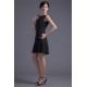 Bateau Beading Short/Mini Sleeveless Chiffon Little Black Dresses 02021450