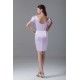 Beading Short V-Neck Sheath/Column Satin Prom/Formal Evening Dresses 02021455