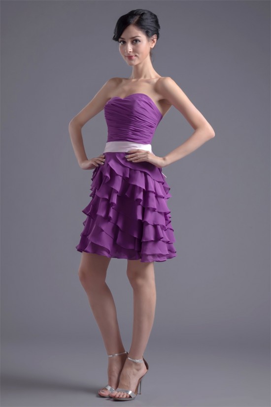 Bows Chiffon Silk like Satin Sleeveless Prom/Formal Evening Dresses 02021457