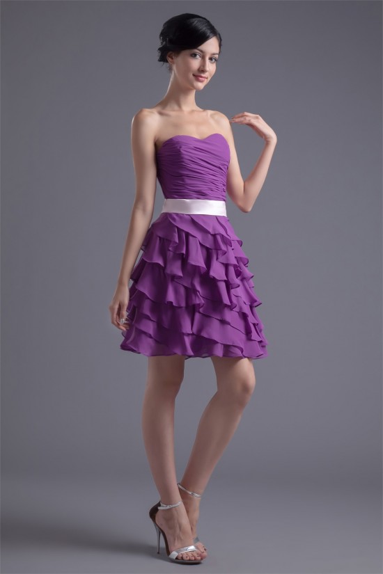 Bows Chiffon Silk like Satin Sleeveless Prom/Formal Evening Dresses 02021457