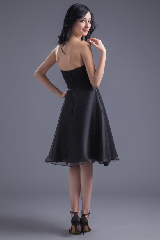 Chiffon Organza Silk like Satin A-Line Knee-Length Little Black Dresses 02021462 Chiffon Organza Silk like Satin A-Line Knee-Length Little Black Dresses 02021462