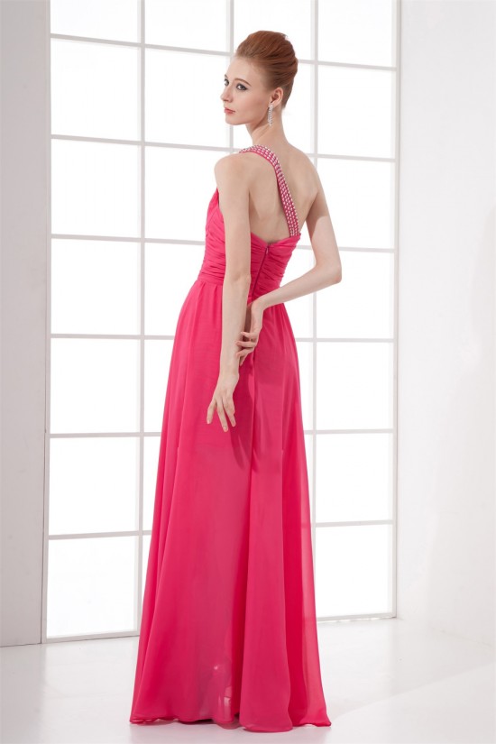 Sheath/Column Beading Chiffon One-Shoulder Prom/Formal Evening Homecoming Dresses 02021495