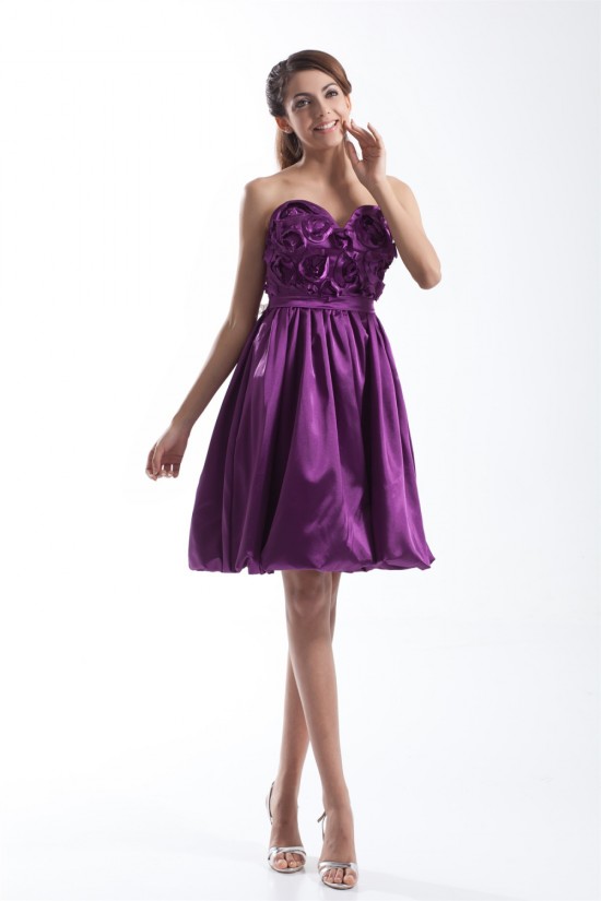 Short/Mini Handmade Flowers Sweetheart Prom/Formal Evening Cocktail Homecoming Dresses 02021506
