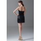 Short/Mini Sleeveless Taffeta Handmade Flowers Fur Sequins Dresses 02021513