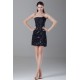 Short/Mini Sleeveless Taffeta Handmade Flowers Fur Sequins Dresses 02021513