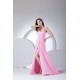 One-Shoulder Ruffles Long Pink Chiffon Prom/Formal Evening Dresses 02020152