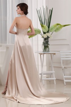 Court Train Elastic Woven Satin Halter A-Line Prom/Formal Evening Dresses 02020161