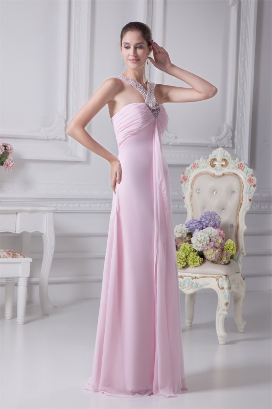 A-Line Floor-Length Sleeveless Long Pink Prom Evening Bridesmaid Dresses 02020173 A-Line Floor-Length Sleeveless Long Pink Prom Evening Bridesmaid Dresses 02020173