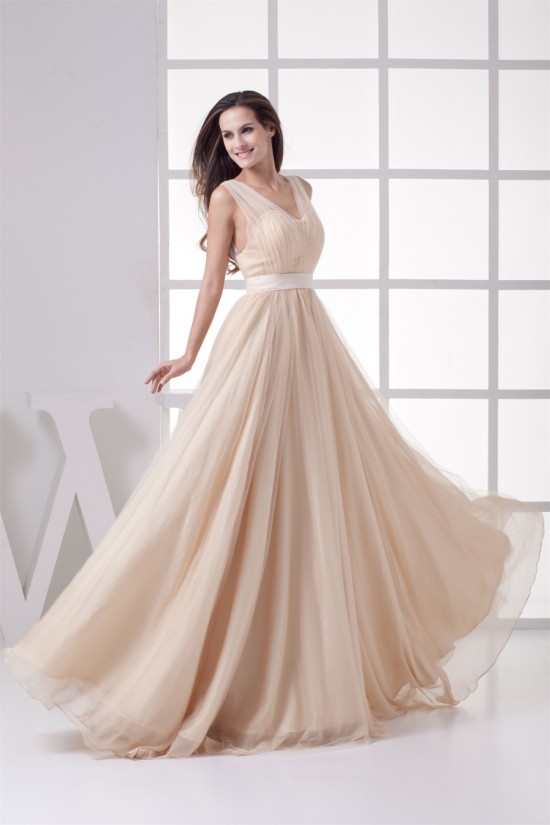A-Line Floor-Length Sleeveless Fine Netting Long Prom/Formal Evening Dresses 02020195 A-Line Floor-Length Sleeveless Fine Netting Long Prom/Formal Evening Dresses 02020195