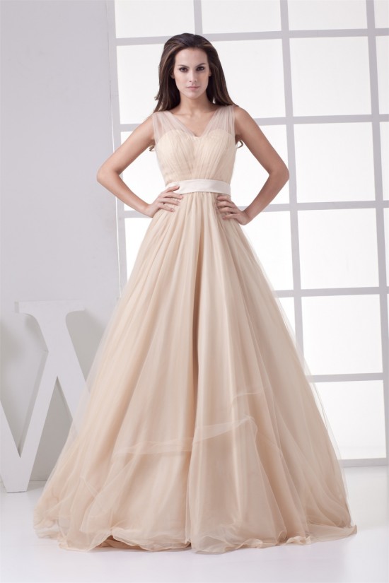 A-Line Floor-Length Sleeveless Fine Netting Long Prom/Formal Evening Dresses 02020195 A-Line Floor-Length Sleeveless Fine Netting Long Prom/Formal Evening Dresses 02020195