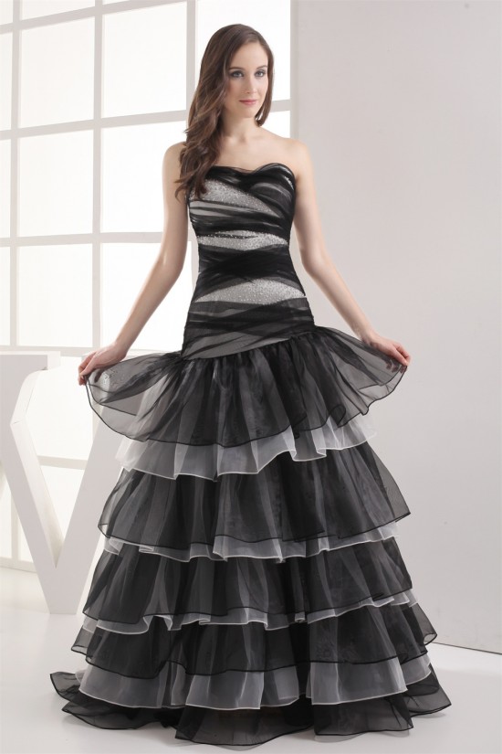 A-Line Strapess Sleeveless Beaded Long Prom/Formal Evening Dresses 02020200 A-Line Strapess Sleeveless Beaded Long Prom/Formal Evening Dresses 02020200