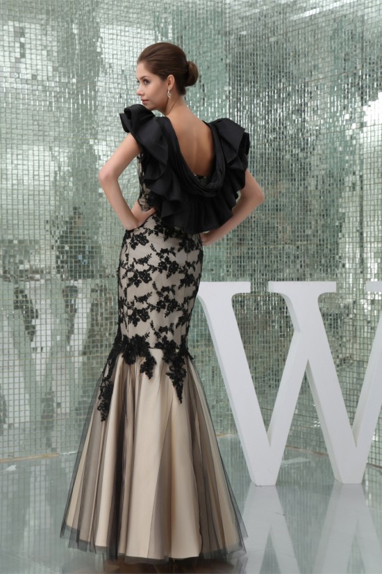 Lace Sleeveless Satin Lace Fine Netting One String Netting Prom/Formal Evening Dresses 02020214 Lace Sleeveless Satin Lace Fine Netting One String Netting Prom/Formal Evening Dresses 02020214