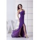 Long Sleeves Brush Sweep Train Ruched Chiffon Long Purple Prom/Formal Evening Dresses 02020215