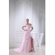 Off-the-Shoulder Sheath/Column Long Pink Chiffon Prom/Formal Evening Dresses 02020225