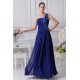 A-Line One-Shoulder Floor-Length Long Blue Prom/Formal Evening Bridesmaid Dresses 02020233