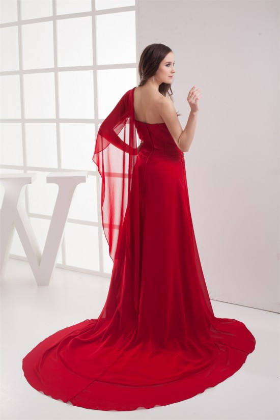 A-Line One-Shoulder Sleeveless Beading Long Red Prom/Formal Evening Dresses 02020236 A-Line One-Shoulder Sleeveless Beading Long Red Prom/Formal Evening Dresses 02020236