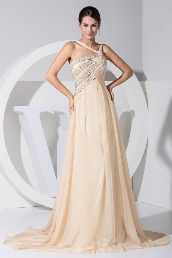 A-Line Asymmetrical Puddle Train Sleeveless Prom/Formal Evening Dresses 02020247