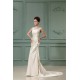 Ruched Lace Silk like Satin Square Court Train Prom/Formal Evening Dresses 02020251