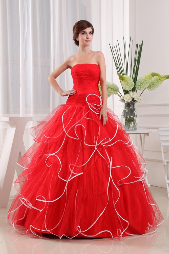 Ball Gown Ruffles Satin Fine Netting Floor-Length Prom/Formal Evening Dresses 02020254 Ball Gown Ruffles Satin Fine Netting Floor-Length Prom/Formal Evening Dresses 02020254