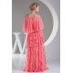 Ruffles Chiffon Portrait 3/4 Length Prom/Formal Evening Dresses 02020258