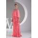 Ruffles Chiffon Portrait 3/4 Length Prom/Formal Evening Dresses 02020258