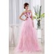 Ruffles Sleeveless Fine Netting Long Pink Prom/Formal Evening Dresses 02020261