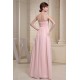 Empire Sleeveless Long Pink Chiffon Floor-Length Prom Evening Maternity Formal Evening Dresses 02020264