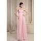 Empire Sleeveless Long Pink Chiffon Floor-Length Prom Evening Maternity Formal Evening Dresses 02020264