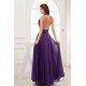 A-Line Halter Long Purple Chiffon Prom/Formal Evening Bridesmaid Dresses 02020268