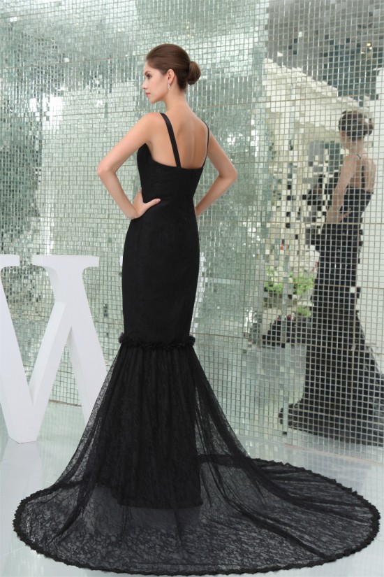 Elegant Trumpet/Mermaid Long Black Lace Brush Sweep Train Prom/Formal Evening Dresses 02020271 Elegant Trumpet/Mermaid Long Black Lace Brush Sweep Train Prom/Formal Evening Dresses 02020271