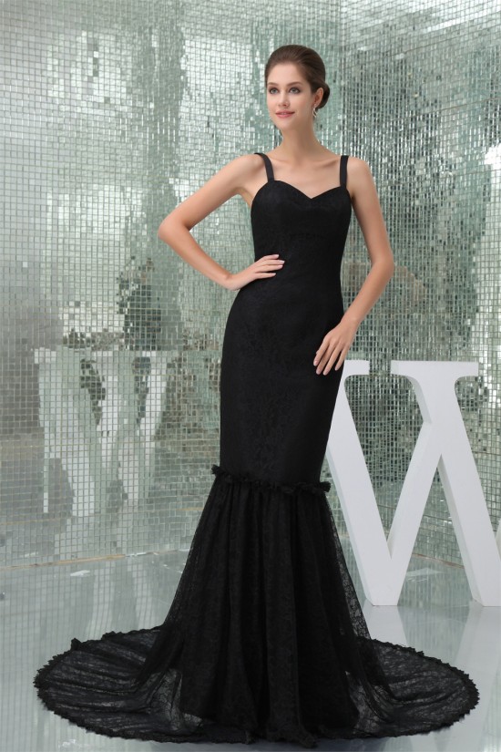 Elegant Trumpet/Mermaid Long Black Lace Brush Sweep Train Prom/Formal Evening Dresses 02020271 Elegant Trumpet/Mermaid Long Black Lace Brush Sweep Train Prom/Formal Evening Dresses 02020271